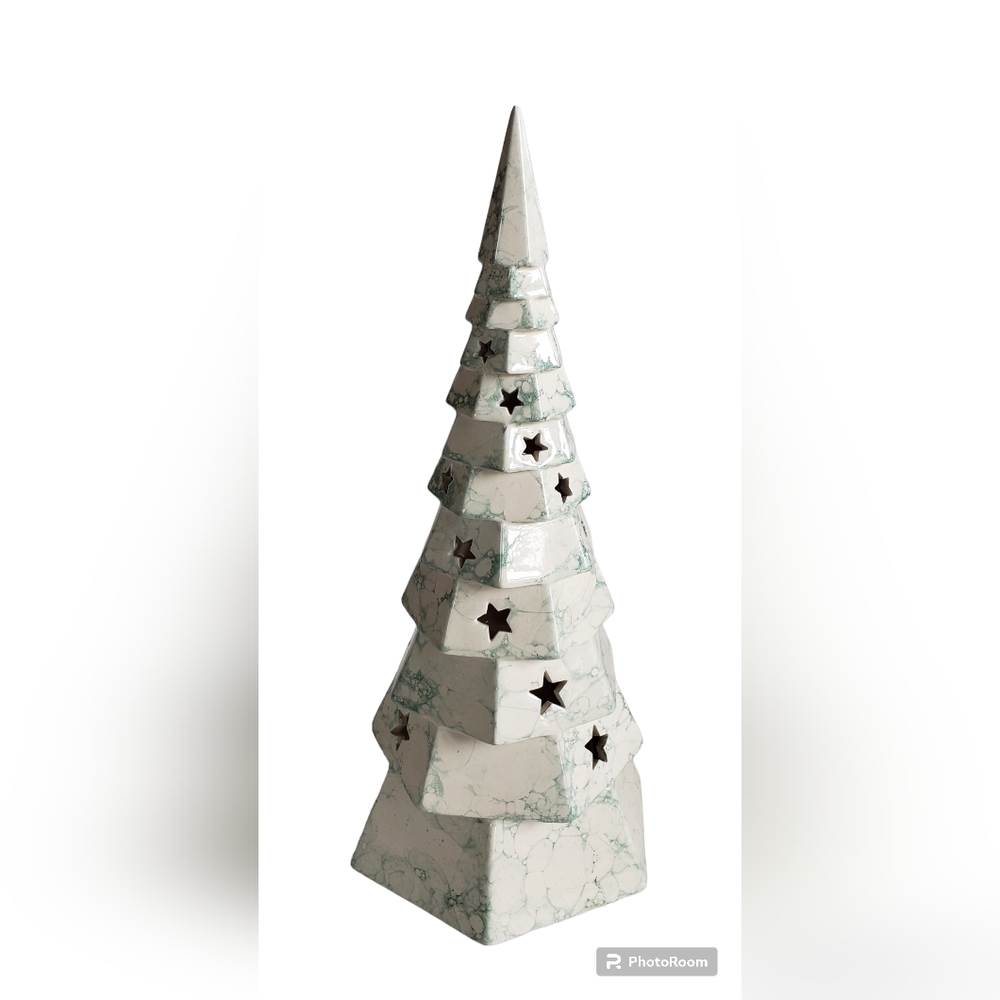 Partylite Ceramic Christmas Tree Votive Holder